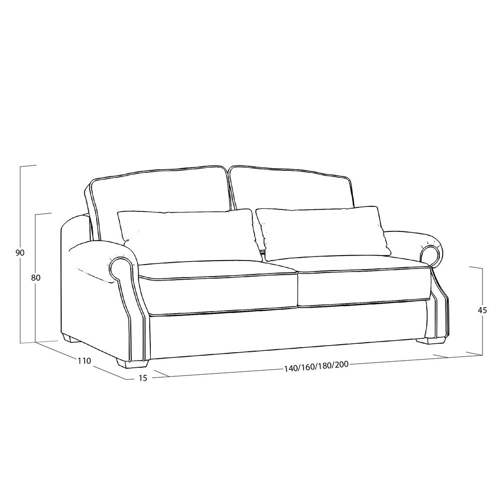 Диван Kane (с механизмом) DKa-I-180-K03-KaB40-E01