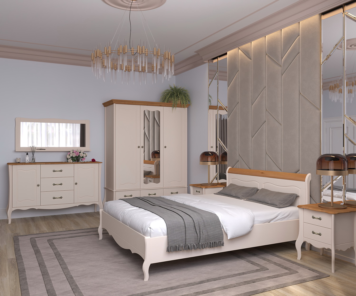 Зеркало с полкой сосна ЛеБо