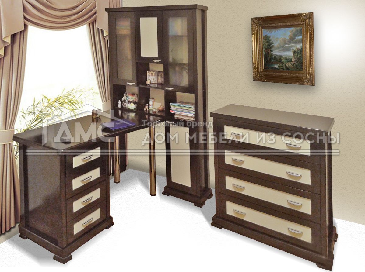 Комод с 4 ящиками массив сосны Премьер