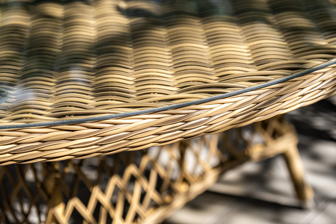 "Эспреззо" плетеный круглый стол, диаметр 150 см, цвет соломенный