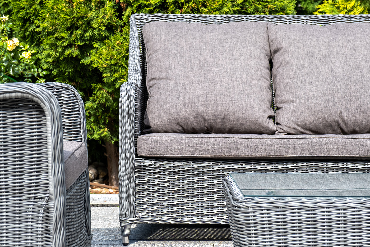 "Глиссандо" лаунж-зона из искусственного ротанга, цвет графит