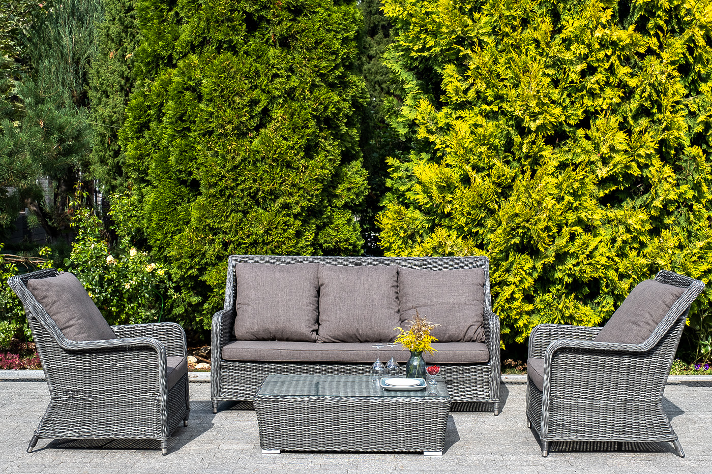 "Глиссандо" кресло плетеное из искусственного ротанга, цвет графит