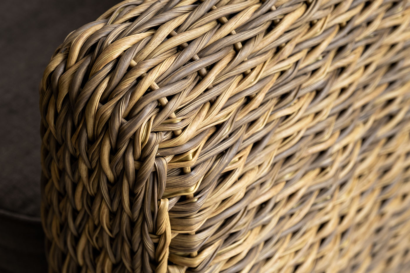 "Клиари" диван из искусственного ротанга (гиацинт) трехместный, цвет соломенный