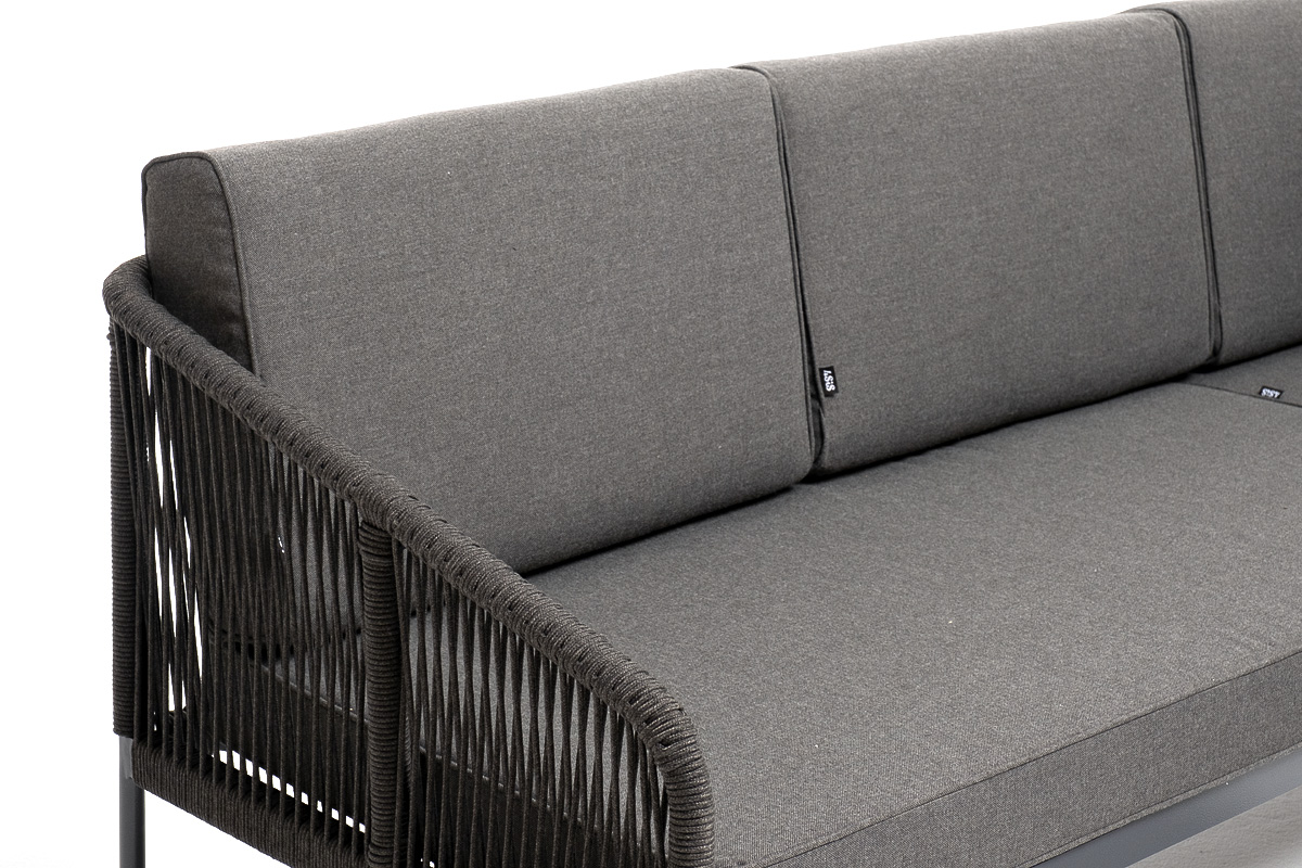 "Каннизо" модульная угловая лаунж-зона из роупа (веревки), цвет темно-серый