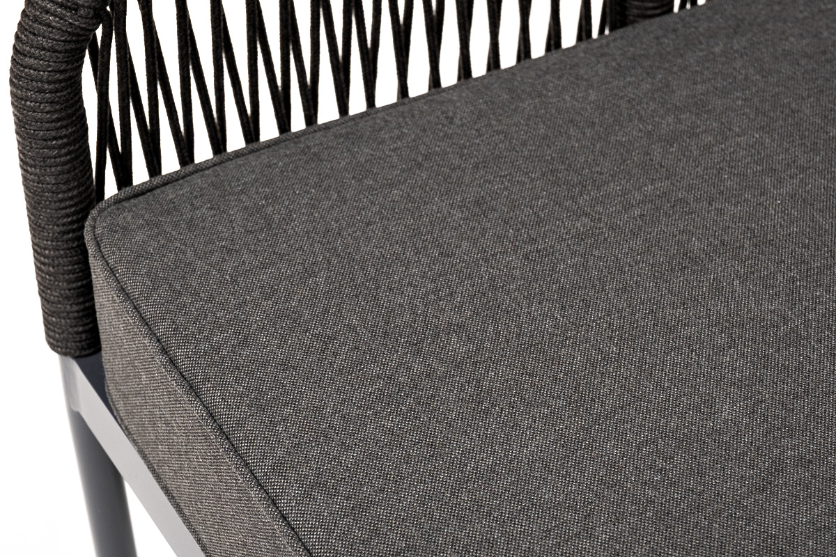 "Каннизо" модульная угловая лаунж-зона из роупа (веревки), цвет темно-серый