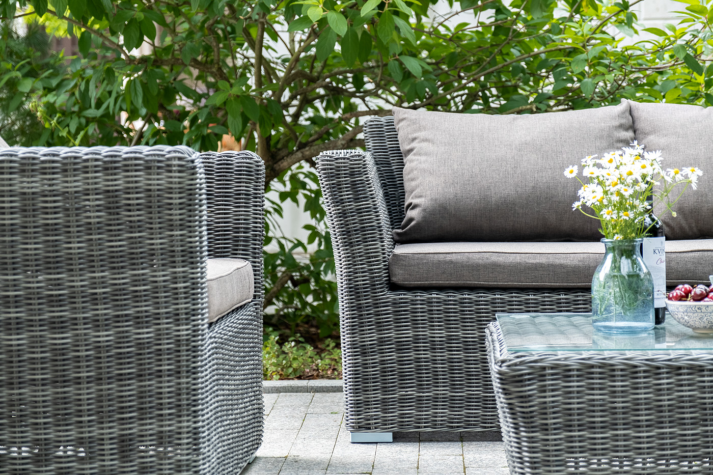 "Каприоли" лаунж-зона из искусственного ротанга, цвет графит