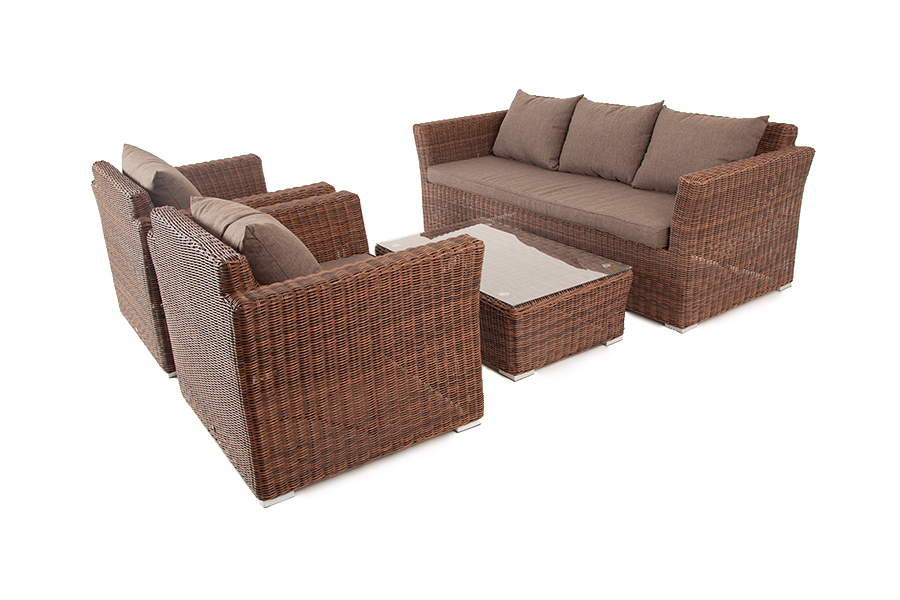 "Капуто" лаунж-зона из искусственного ротанга, цвет коричневый