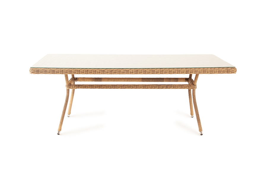"Латтини" плетеный стол из искусственного ротанга 200х90см, цвет соломенный