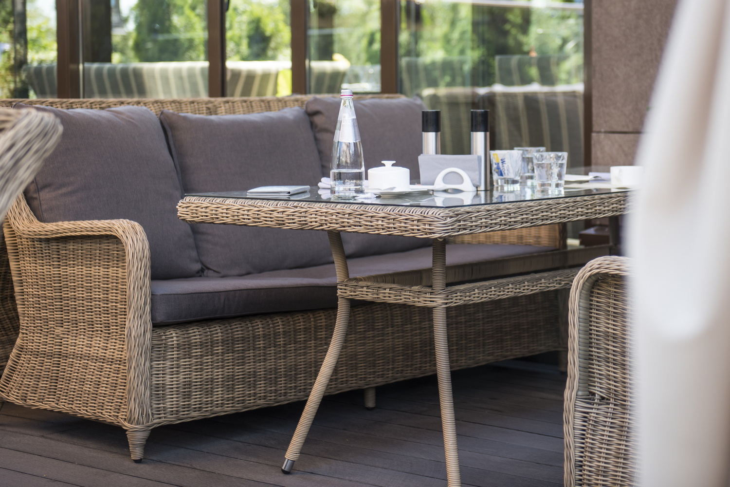 "Латтини" плетеный стол из искусственного ротанга 200х90см, цвет соломенный