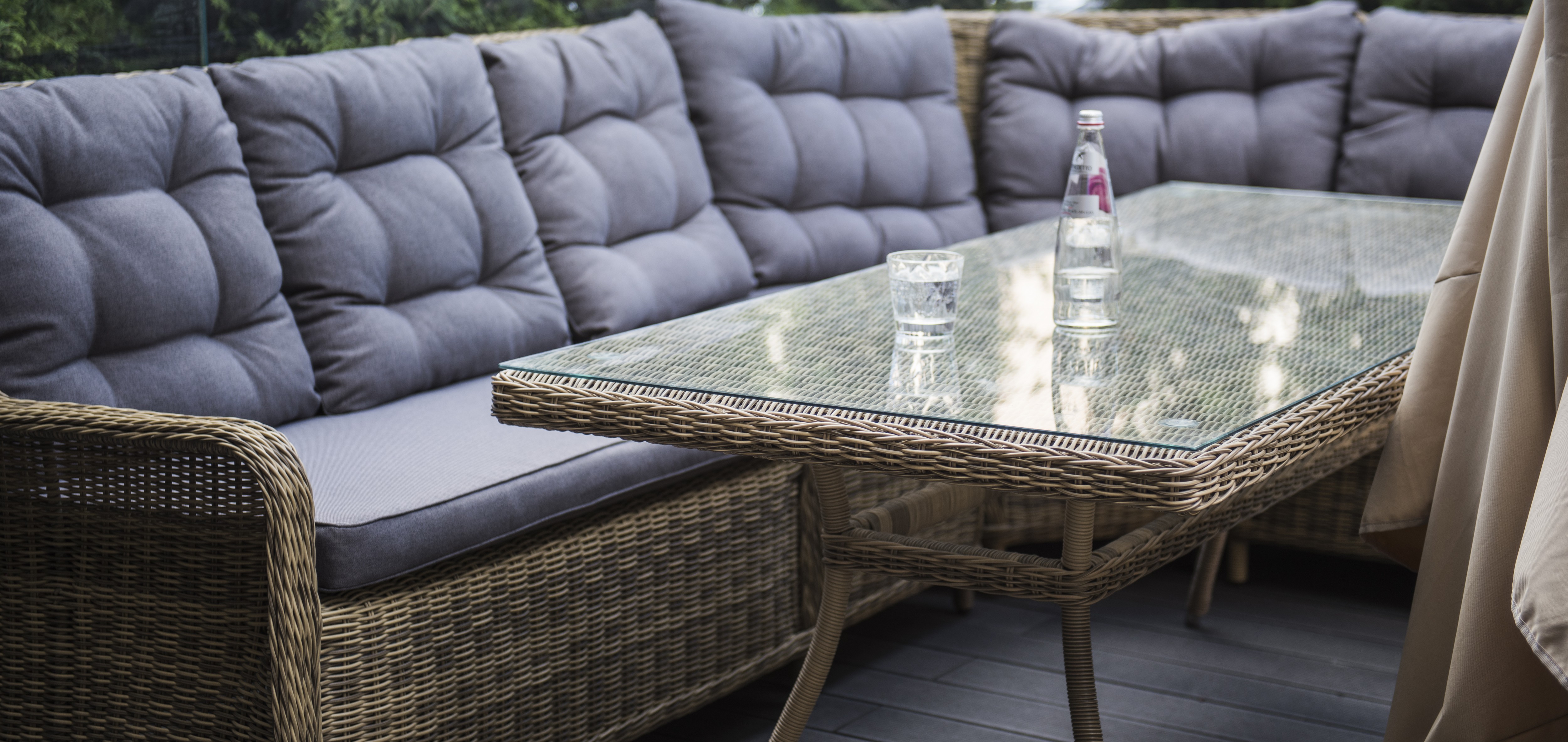 "Латтини" плетеный стол из искусственного ротанга 200х90см, цвет соломенный