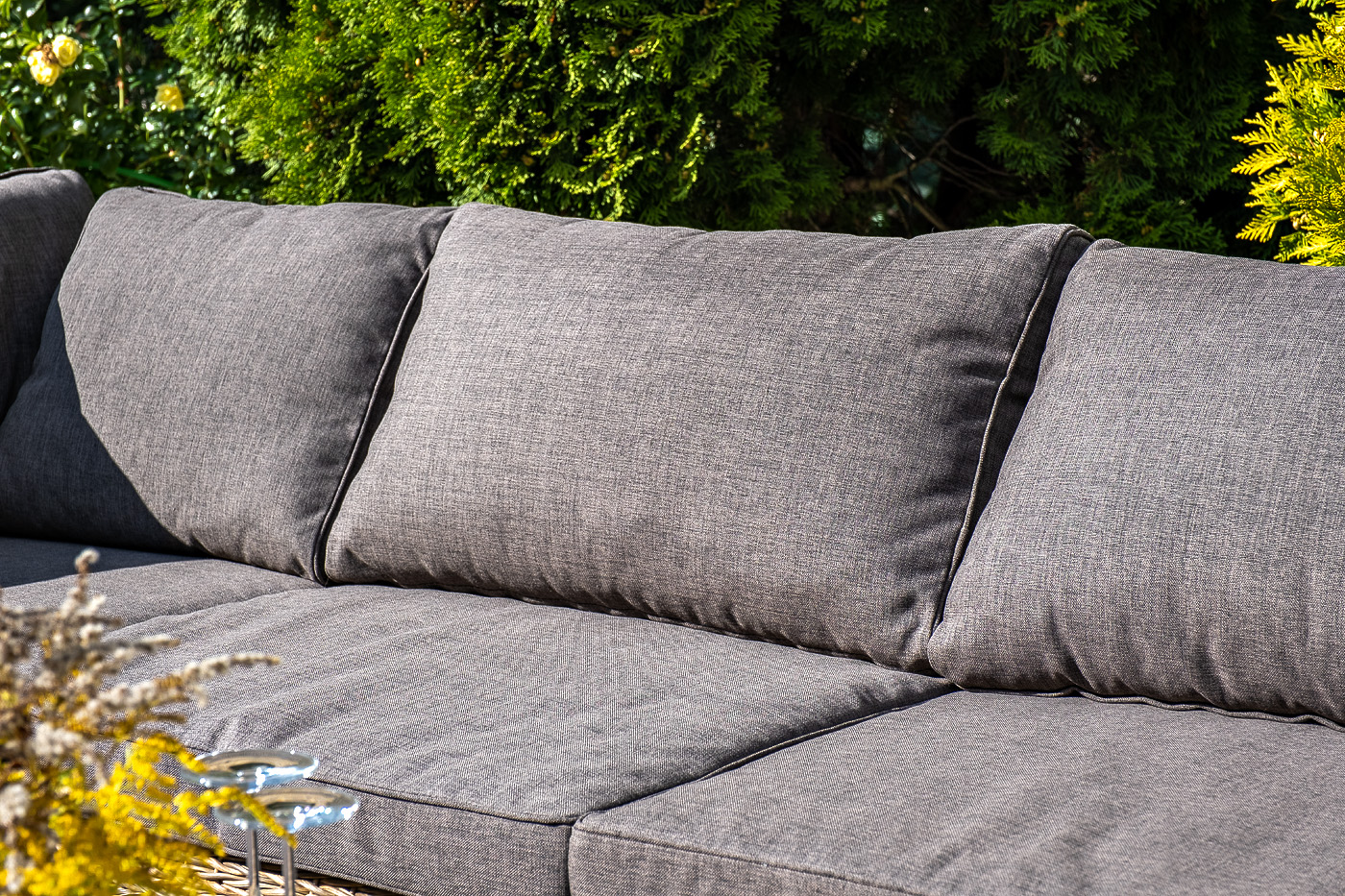 "Лунджи" трансформирующийся диван из искусственного ротанга (гиацинт), цвет соломенный