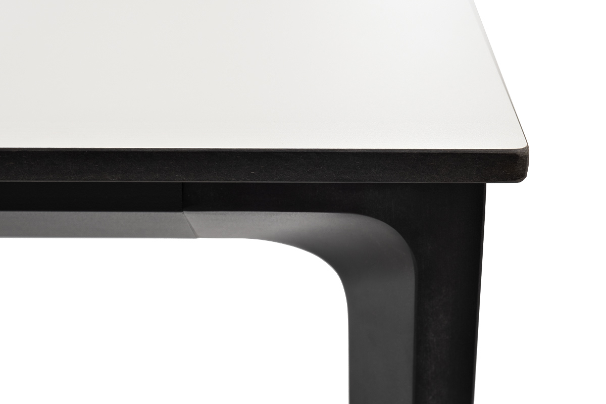 "Малакио" обеденный стол из HPL 160х80см, цвет молочный, каркас черный