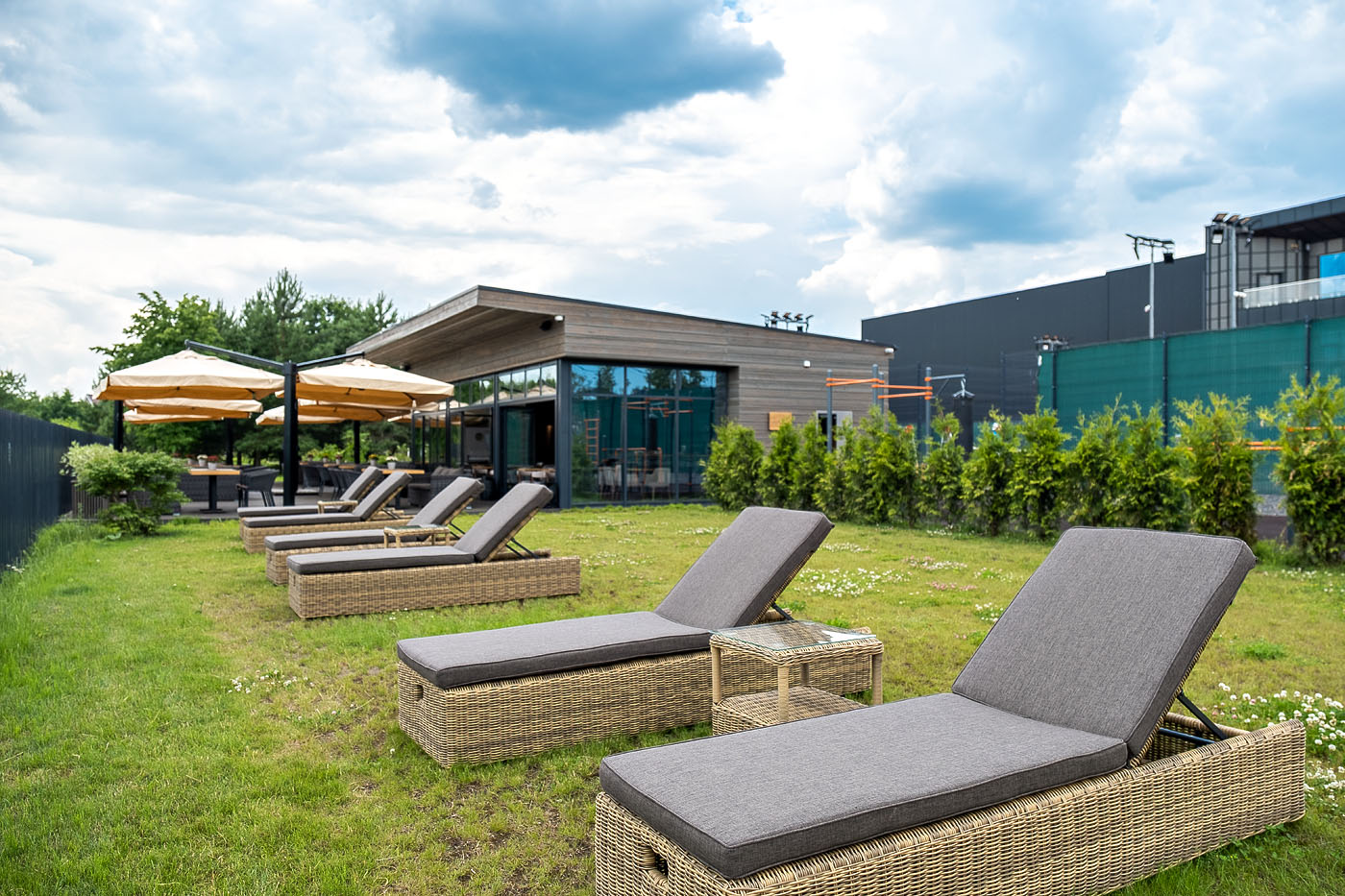 "Рим" шезлонг с подушкой, цвет соломенный