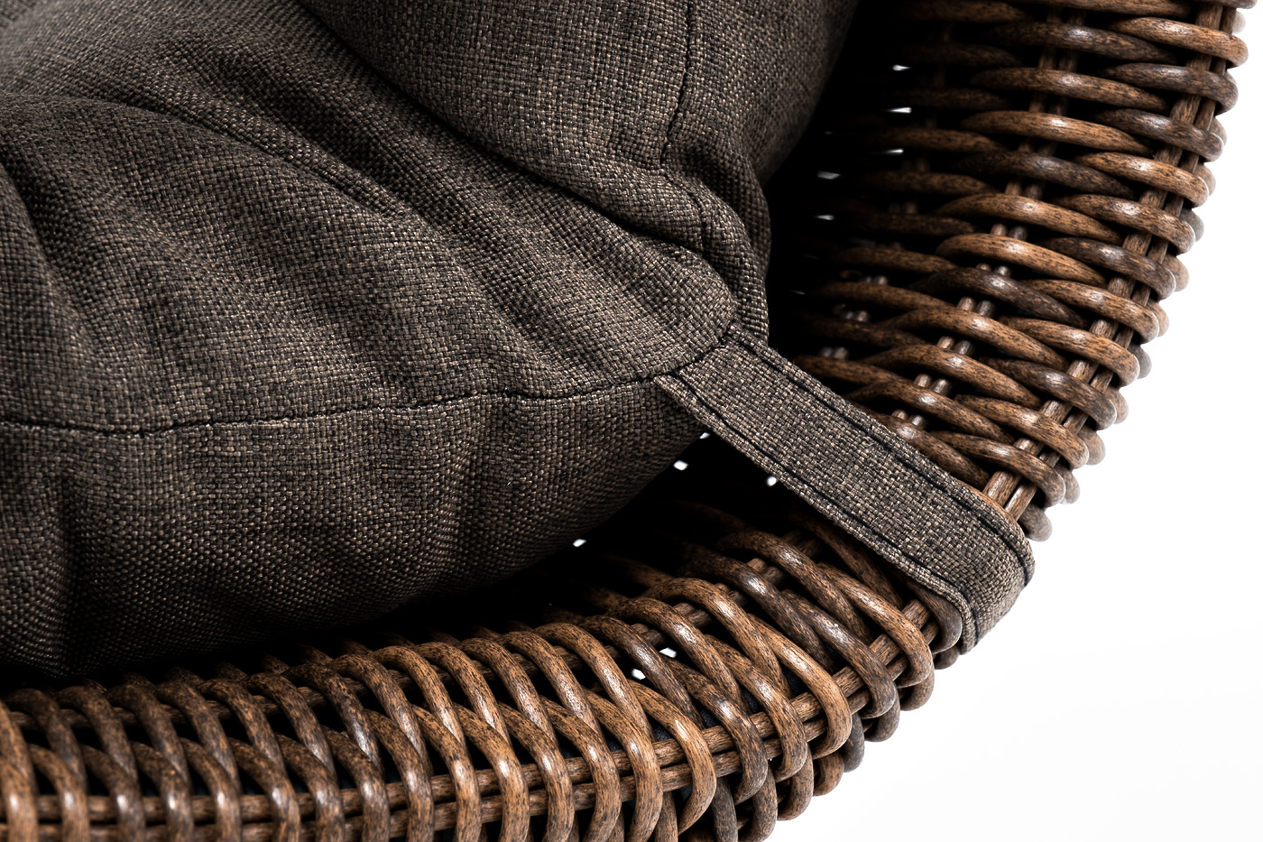 "Таррагона" кресло плетеное с подушками, цвет коричневый