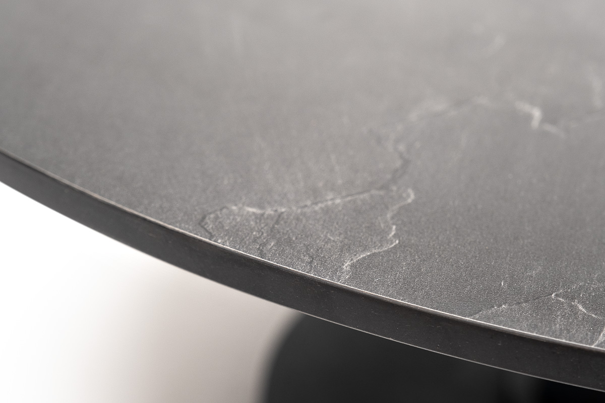 "Чиллион" интерьерный стол из HPL круглый Ø80 H32, цвет "серый гранит"